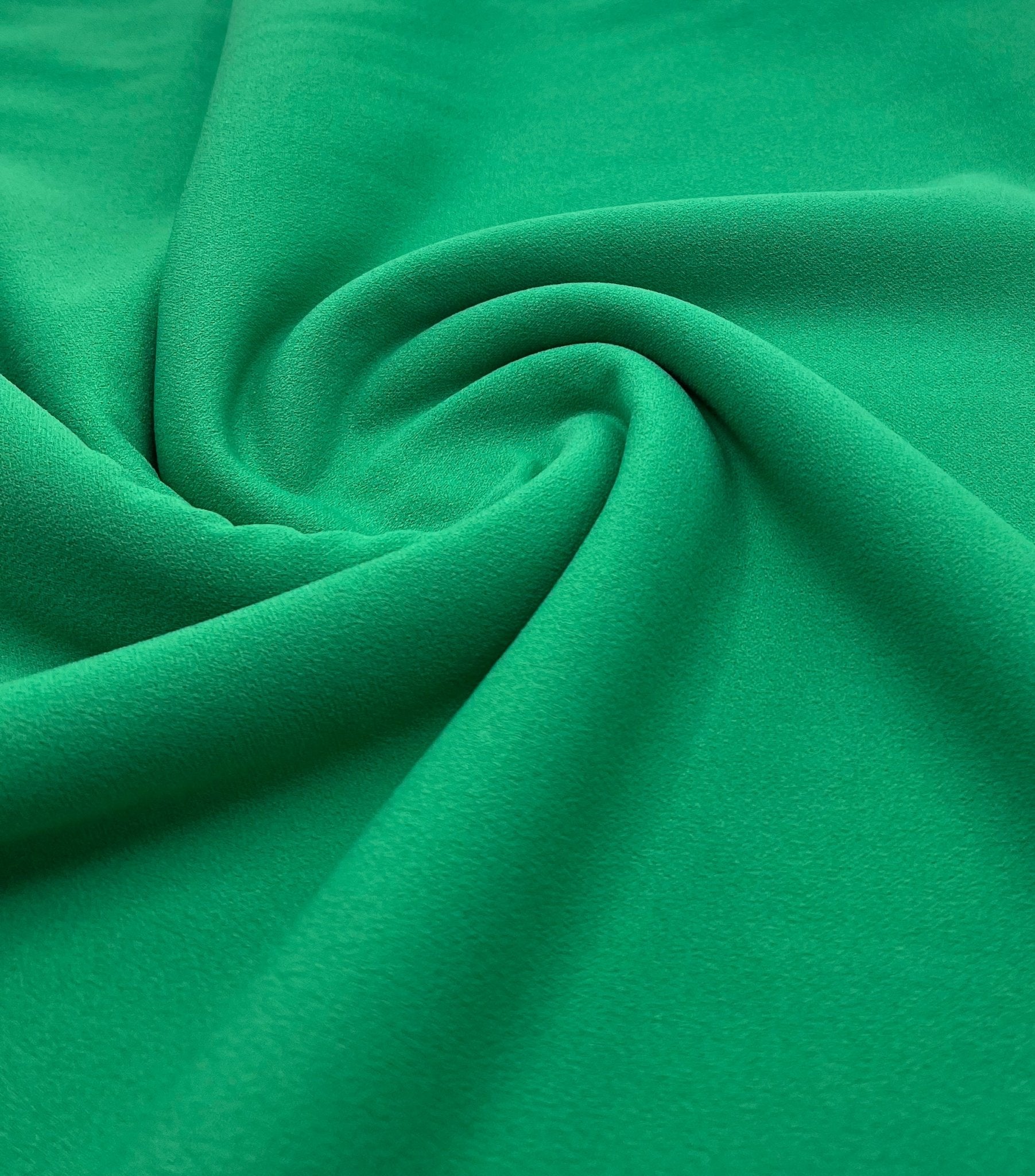 Plain Green Scuba Crepe Stretch Jersey Fabric 4 Way Stretch - T9 Fabrics